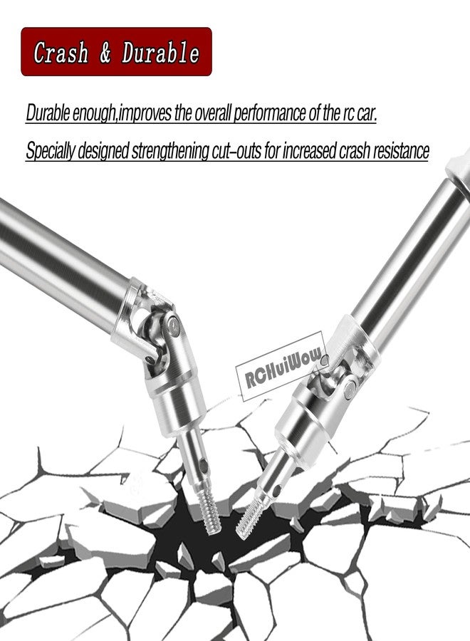 مجموعة ترقية محور نقل الحركة RCHuiWow RC لسيارات Granite/Senton 4x4 3S Blx (Mega 550)/Vorteks 3s blx بمقياس 1/10، أعمدة نقل حركة من الفولاذ المقوى CVD مع رأس سداسي، 4 قطع، فضي - Image 3